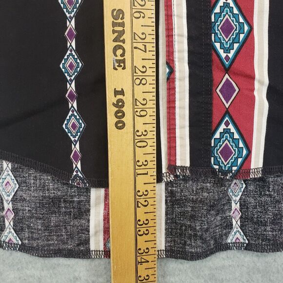 Vintage Wrangler Aztec Pearl Snap Western Shirt Mens 2XL Black Red Striped Rodeo - Picture 5 of 5